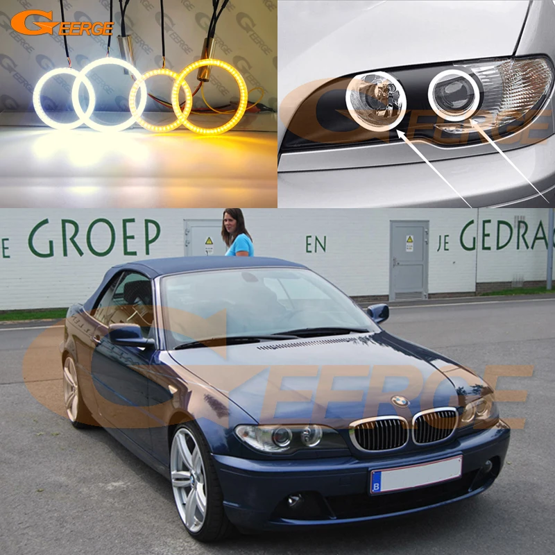 

For BMW 3 Series E46 LCI Coupe Cabrio Convertible 2004-2006 Ultra Bright Daytime turn signal light SMD LED Angel Eyes halo rings