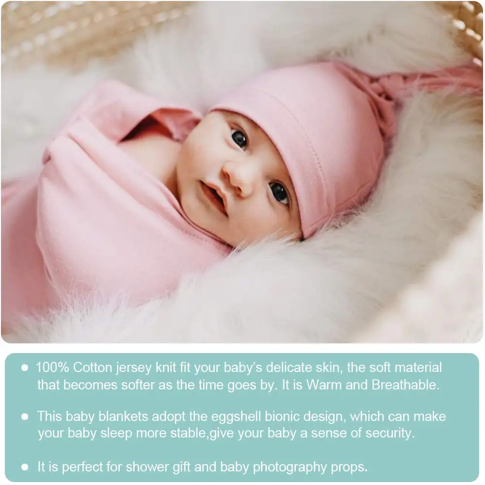 Детский комплект из одеяла и шапки пеленки для новорожденных мягкий эластичный