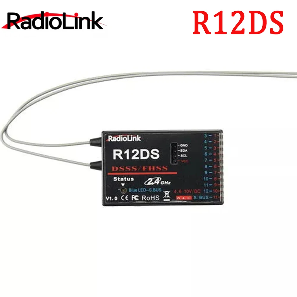 RadioLink R12DS 2,4 ГГц 12CH DSSS & приемник FHSS для RadioLink AT9 AT9S AT10 AT10II передатчик Поддержка для SBUS PWM