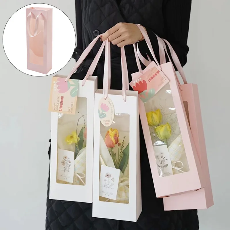 Портативный Цветочная коробка Водонепроницаемый бумага удобный подарочный