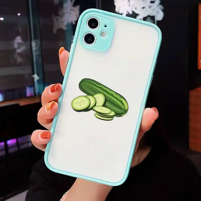 

cucumber food fruit Phone Cases matte transparent For iphone 7 8 11 12 plus mini x xs xr pro max cover