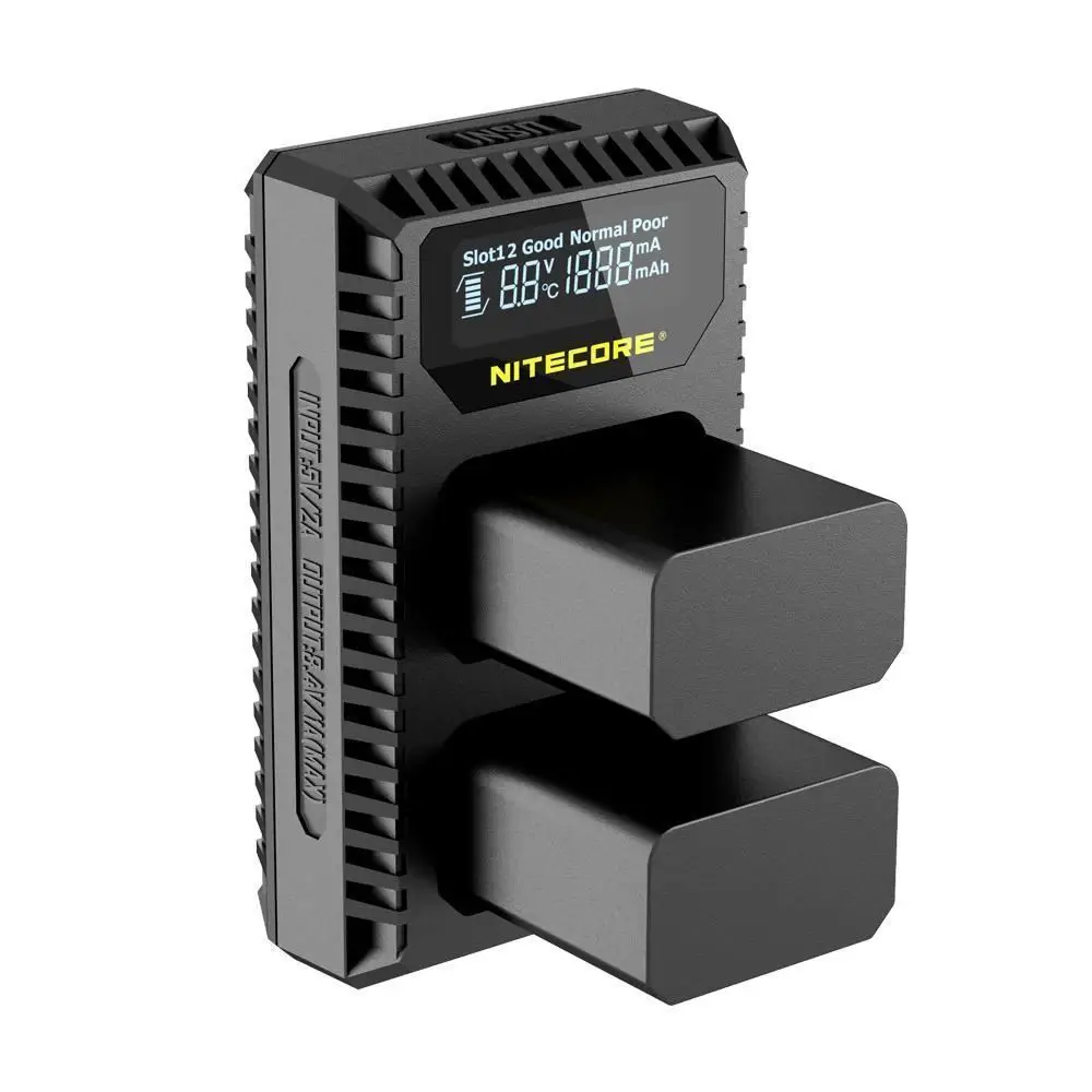 Nitecore USN1 Digital Dual Slot Travel Camera Charger For Sony NP-FW50 Batteries a5000 a5100 a6000 a6300 a6500 a7 II a7R a7R2 |