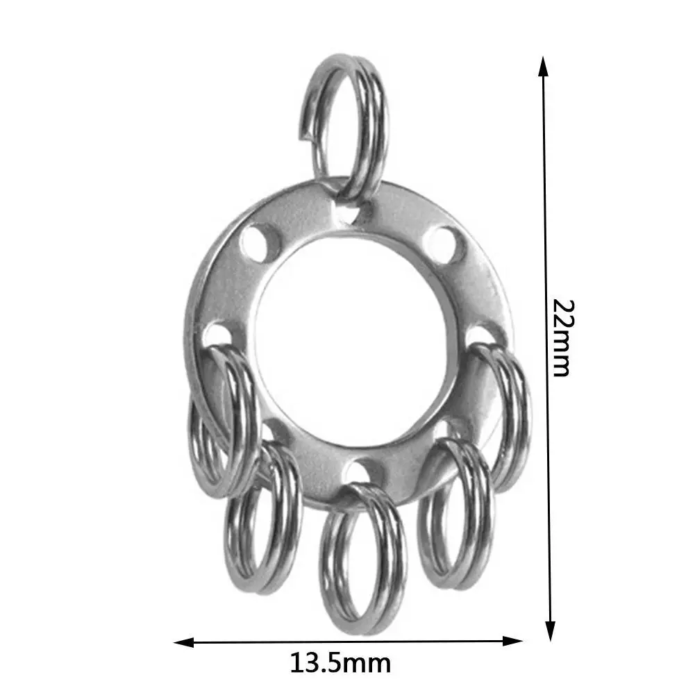 

1Pc 8 Hole Outdoor Keychain Chain Outdoor Multi-purpose Keychain Rings Steel with Mini 8 Hiking Climbing outdoor For Ca