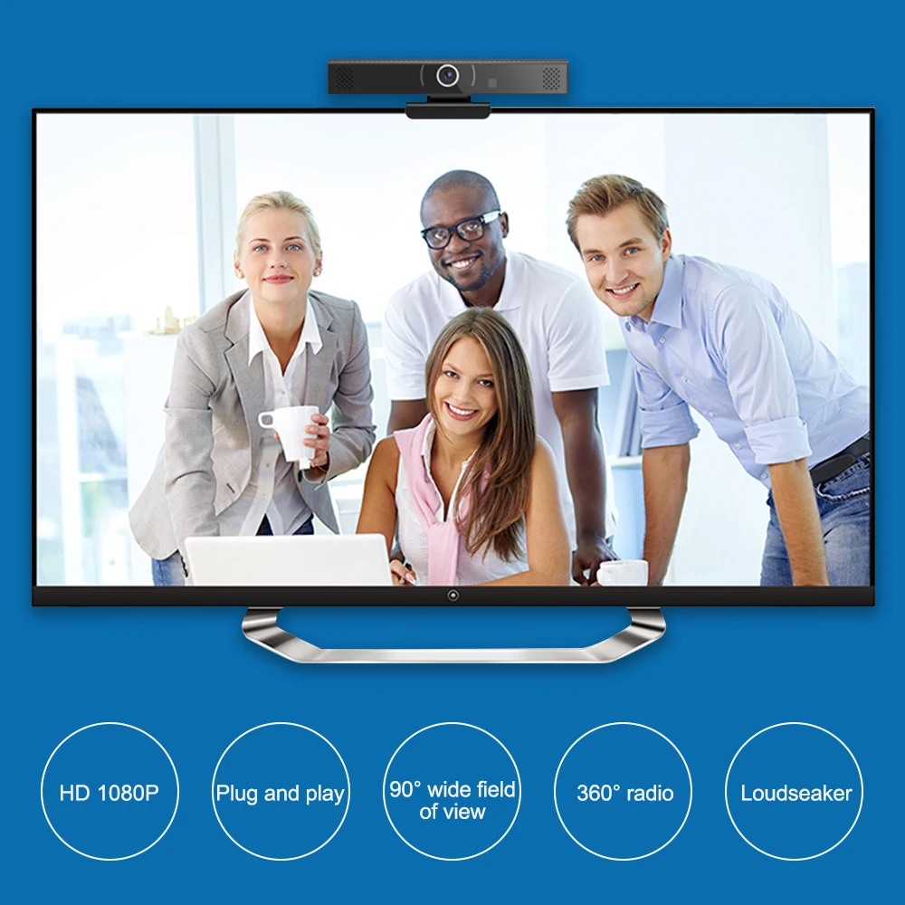 Webcam Conference Camera Full HD 1080P Web Cam Built-in Microphone Computer USB for PC Laptop Desktop Calling | Автомобили и