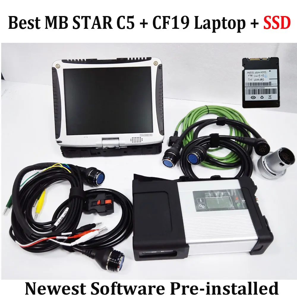 SD C5 CF19 SSD Лучшее Качество MB Star C5 SD Connect компактный 5 с CF19 ноутбука звезды C5 диагностики V2019.12 программное обеспечение для автомобиля грузовика - Цвет: SD C5 CF19 SSD