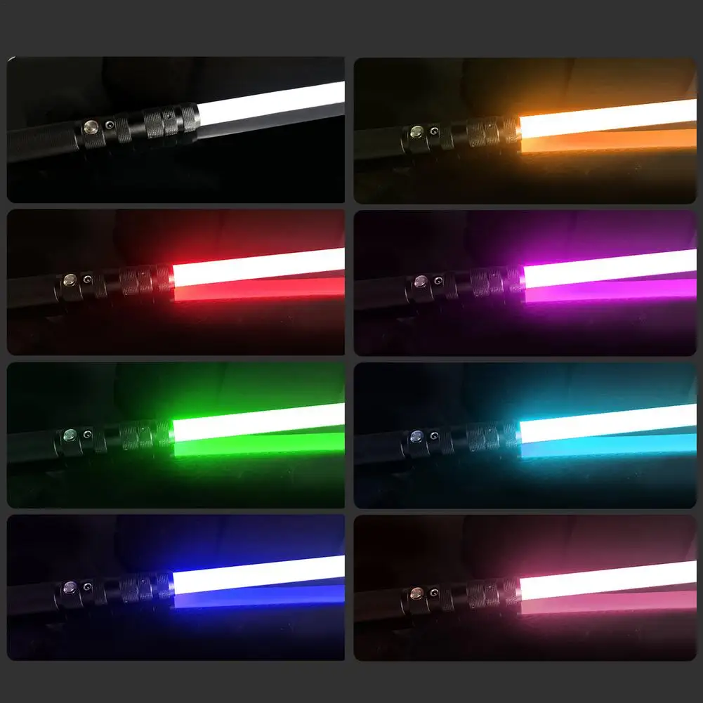 Sable de luz de empu&ntilde;adura de Metal para adultos y ni&ntilde;os, sable l&aacute;ser de duelos pesados, 12 colores, simulaci&oacute;n de sonido, regalos de Navidad, Cosplay-5
