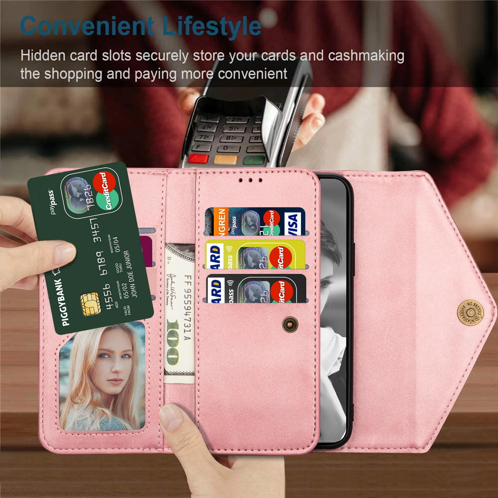 Folio Wallet Case for Xiaomi Redmi Note 11 Pro 10S 10 Funda Detachable Crossbody Zipper Handbag Wrist Strap Leather Phone Cover