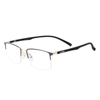 metal half rim spectacles men large size rectangle prescription eyeglass frames for optical lenses myopia and reading