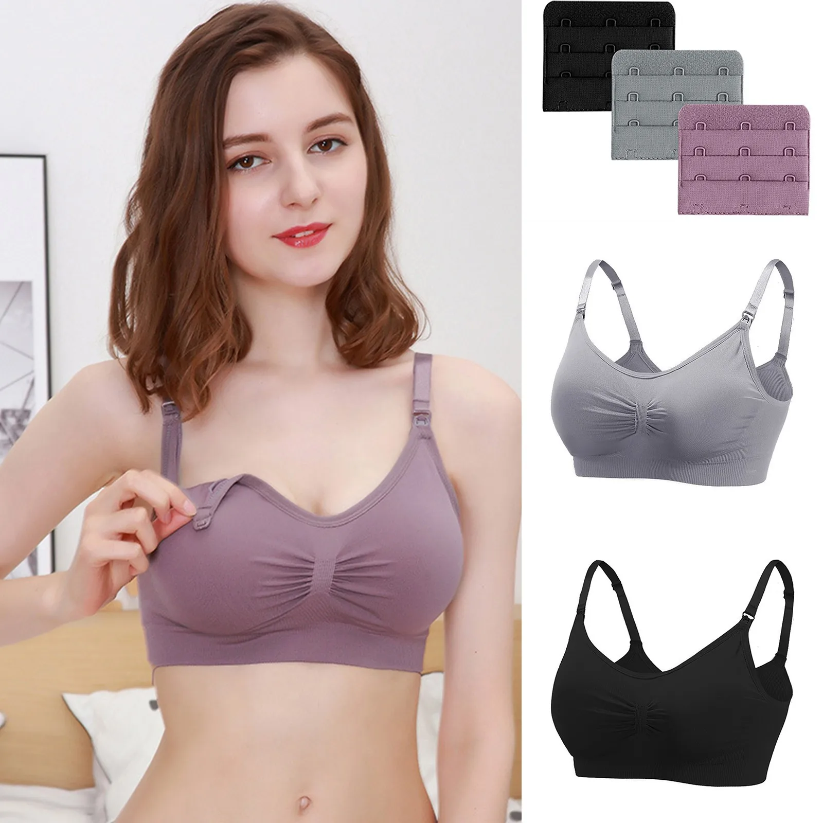 

3PC Women's Sports Bra Padded Seamless Intimates Adjustable Soft Breathable Yoga Workout Fitness Bralette Bustier Sport Bra