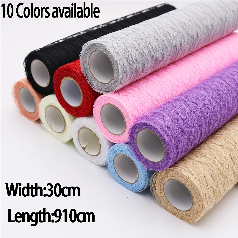 Рулон кружева органза катушки тканевая лента 30*910 см Сетка Ткань DIY Свадьба