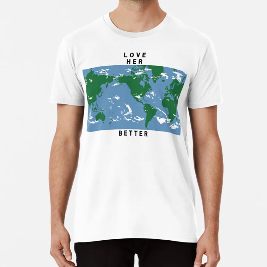 LOVE HER BETTER футболка земля tumblr Ретро Старый pinterest Письмо Любовь облака вода зеленый |