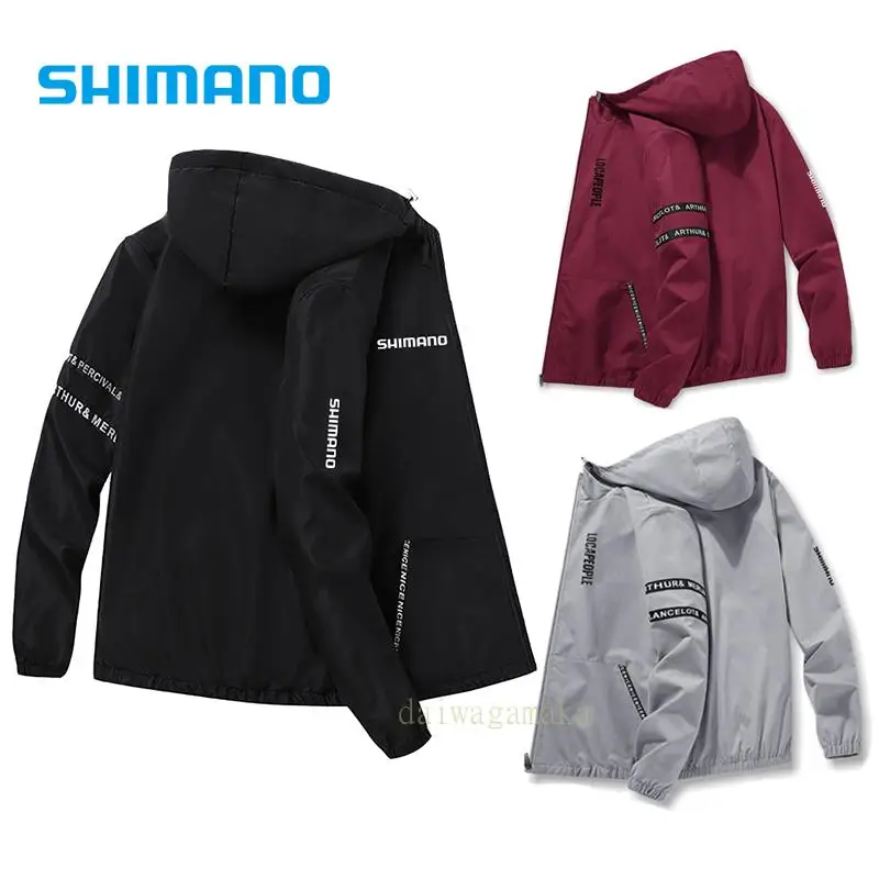 

Shimanos Fishing Wear Hooded Fishing Clothing Men's Breathable Sport Fishing Clothes Quick Dry Running Jacket Cycling Outerwear