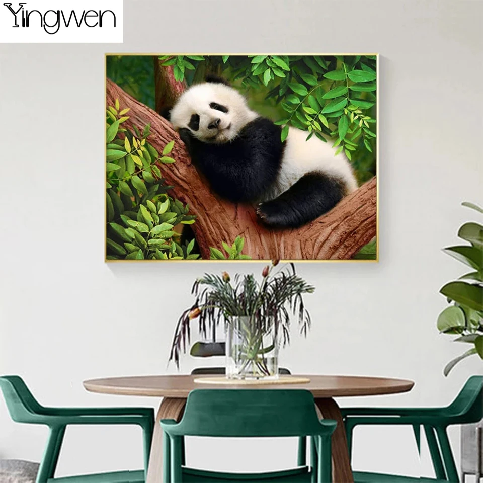 

Diamond Rhinestone Painting Panda Home Decor Full Diamond Mosaic Beads Embroidery Animal Forest Scenery Wall Stickers Hobby Gift