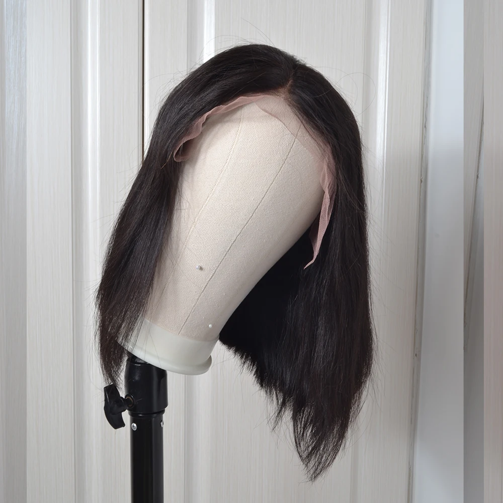 Yeahwigs 150% 13*6 парики шнурка короткий Боб перуанские волосы remy могут быть окрашены передние человеческие волосы парики предварительно сорванные отбеленные узлы