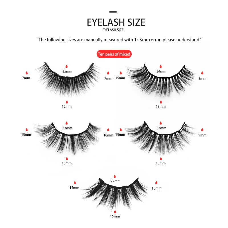 

10 Pairs Of Mixed Magnetic False Eyelashes With Magnetic Eyeliner Yeliner Tweezers 10Mix Magnetic Eyelashes Makeup Tools