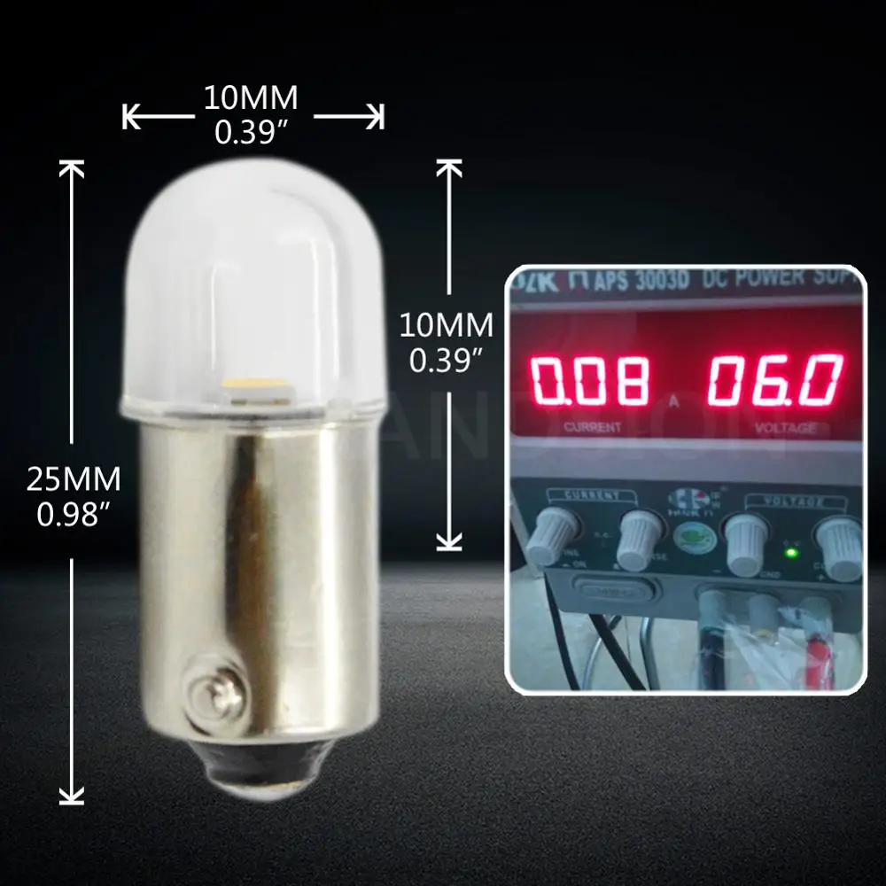 10 шт. 1SMD 6 в Bay9s Bax9s H6W Ba9s светодиодная Автомобильная фара 2835 T4W габаритные огни для