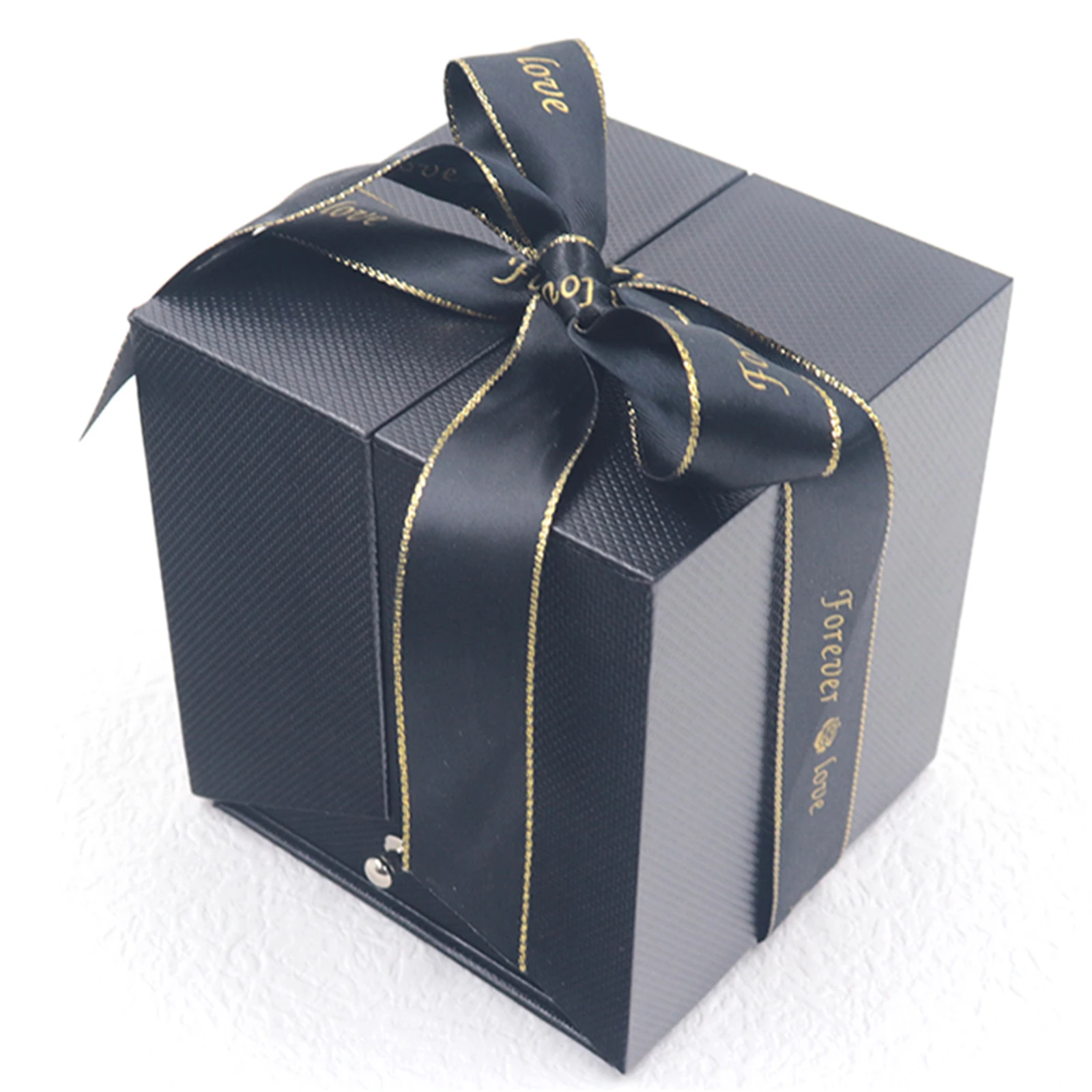 

Acrylic Double Open Gift Box Rose Jewelry Box Eternal Flower Gift Bow Necklace Pendant Box Transparent Box