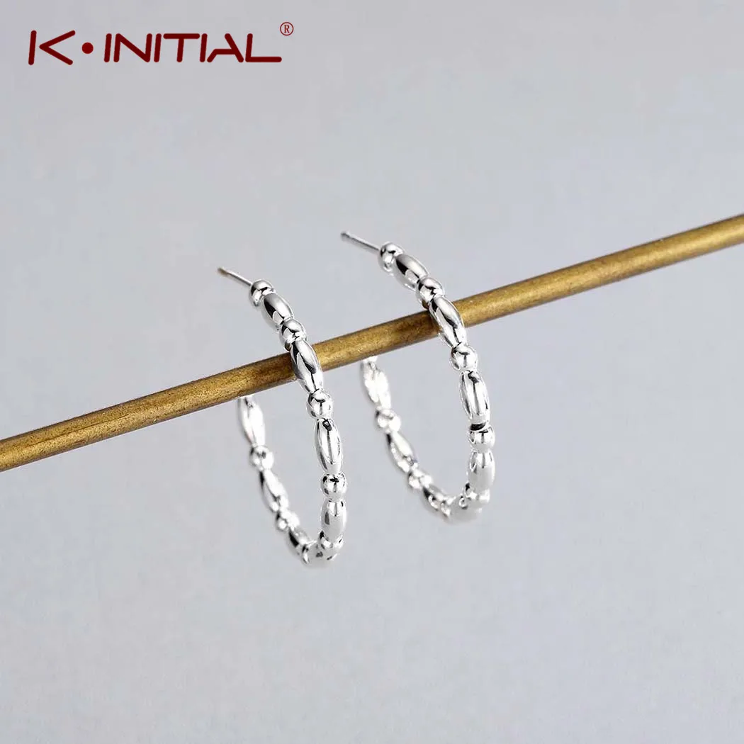 Серьги Kinitial из бамбука геометрические открытые серьги с для женщин круглые