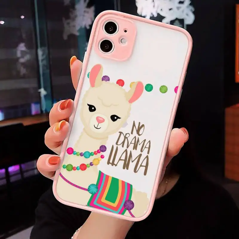 

cute lamas Alpaca animals Phone Cases matte transparent For iphone 7 8 11 12 plus mini x xs xr pro max cover