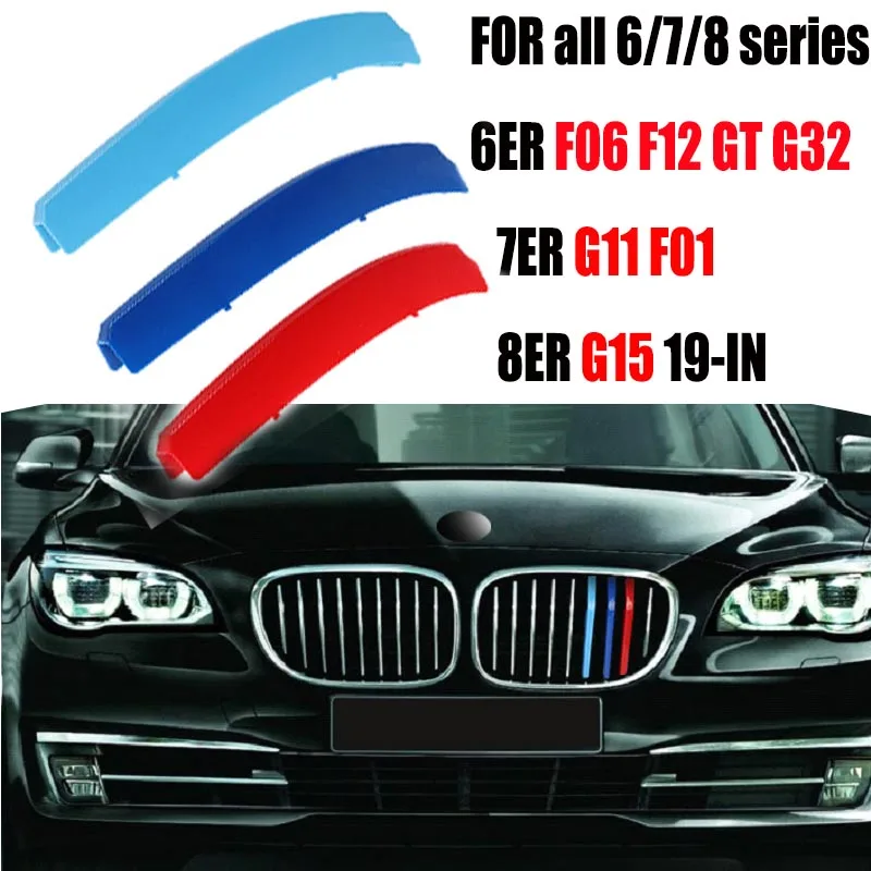 

3pcs ABS Clip For BMW 6 7 8 Series F01 F02 G11 G12 Series 6 GT F06 F12 G32 GT6 G15 Car Racing Grille Strip Trim M Performance
