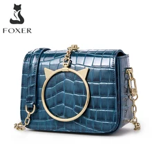 FOXER 2021 New Retro Alligator Mini Handbag Cow Leather Women Crossbody Shoulder Bag Fashion Luxury Girls Crocodile Pattern Bag
