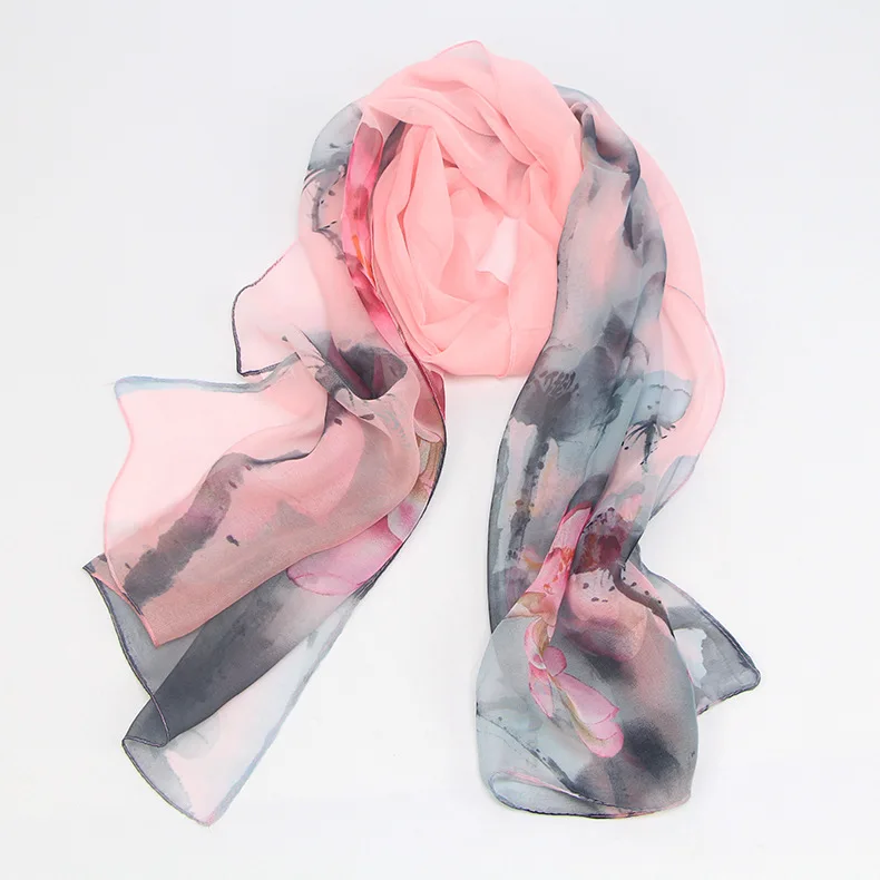 Women's Geometric Pattern Chiffon and Silk Scarf - Long Soft Shawl for Spring and Autumn image 6
