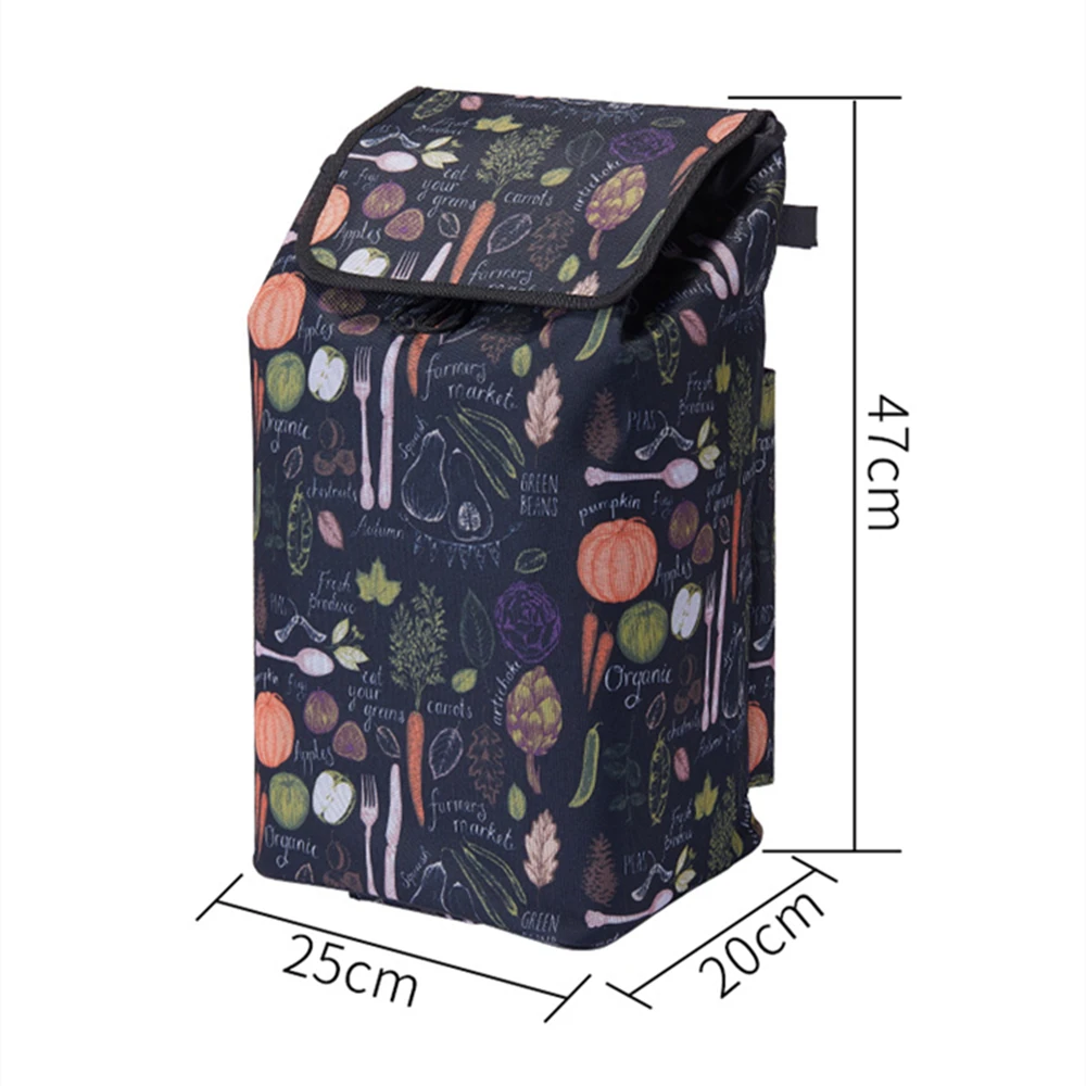 

Folding Shopping Cart 2 Wheel Lightweight Grocery Cart with Large Capacity 2 in 1 Detachable Shopping Bag Grocery Foldable Cart