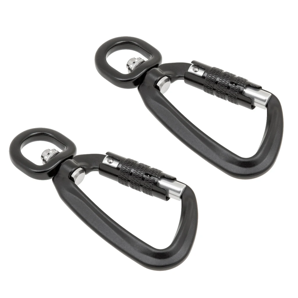 

Set of 2 Auto Locking Carabiner Clips Large Size for Rappelling Hammock