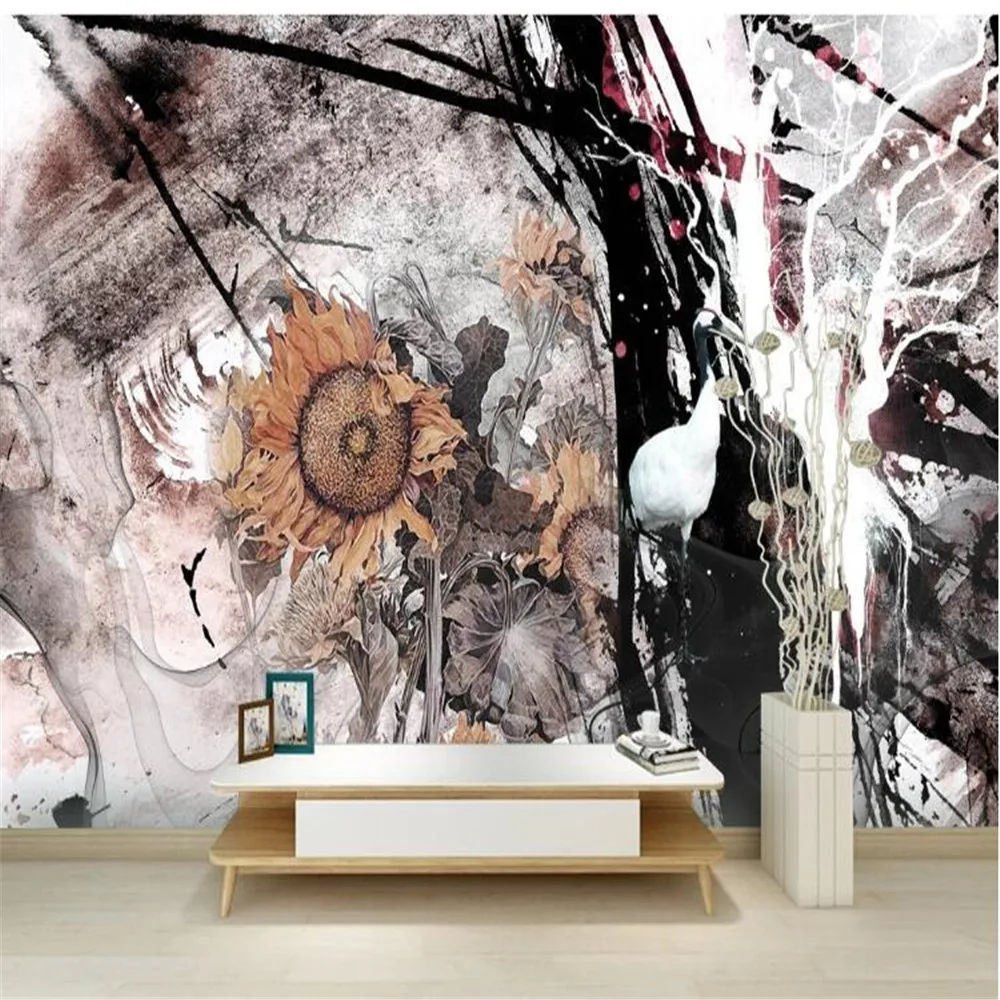 

Milofi чернила граффити красочные Рисованные акварель мультфильм Подсолнух фон стены