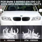 Дневной светильник кроя Стиль DTM U Форма светильник DTM Стиль гало кольца с украшением в виде кристаллов ангельские глазки для BMW 3 серии E91 E90 LCI 09-12 ксенон головной светильник s