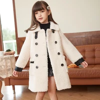 lamb wool girls babys kids coat jacket 2022 thicken winter autumn fur teenage mid length buttons outerwear childrens clothing