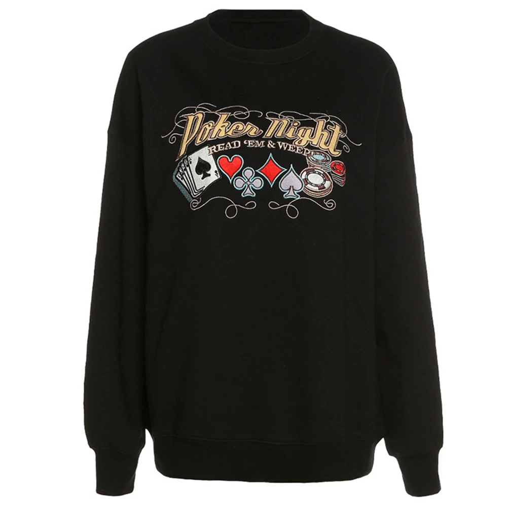 

Pullover women 2021 winter European and American fashion Harajuku round neck embroidery sweatshirt loose casual hoodie