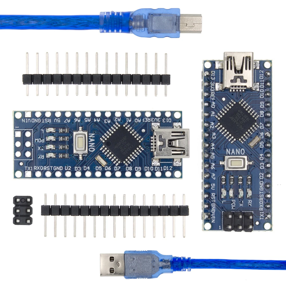 Совместимый контроллер Nano v3.0 для Arduino, с загрузчиком, USB-драйвером CH340, 16 МГц, ATMEGA328P/168P