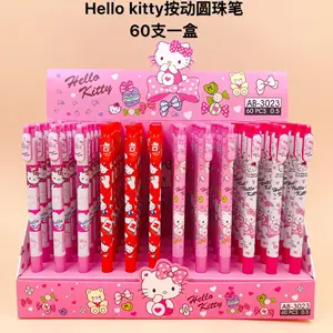 Корейская версия, шариковая ручка с героями мультфильмов, создайте Hello Kitty, зажим для квартета, шариковая ручка с мультяшным прессом, 60 шт. в коробке