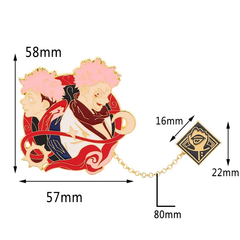 

Anime Jujutsu Kaisen Brooch Badge Fushiguro Megumi Itadori Yuji Cosplay Man Woman Fashion Metal Broochs Pin Accessories