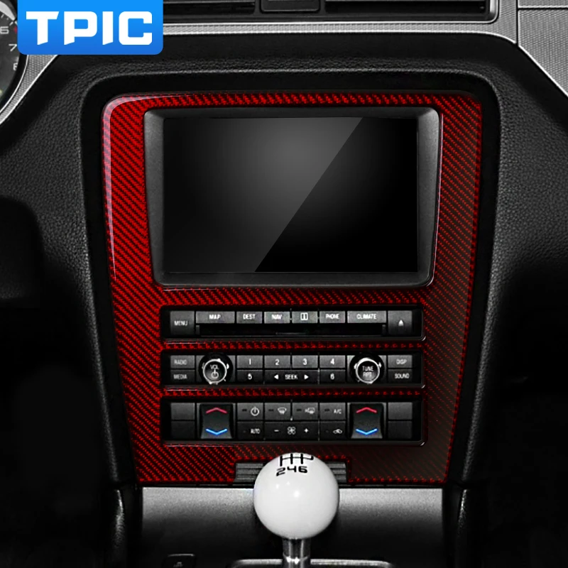 

For Ford Mustang 2009-2013 Carbon Fiber Sticker Central Control CD Panel Cover Trim Interior Moulding Decoration Auto Sticker