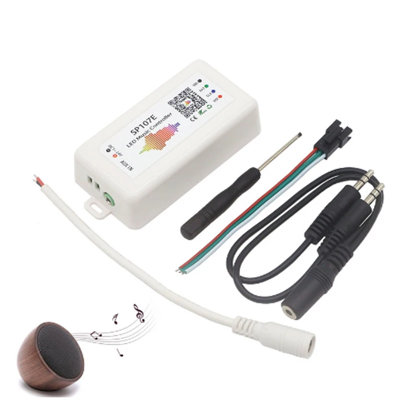 

SP107E Bluetooth LED Music Controller Full Color Pixel IC SPI Controllers by Smart Phone APP for WS2812B WS2813 SK6812 LED Strip