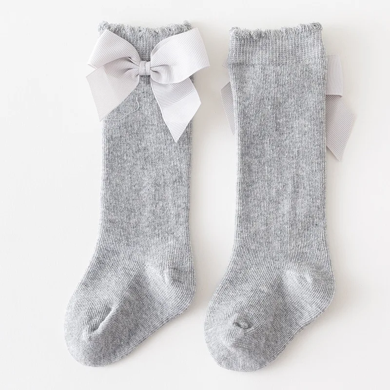 

Baby Girl Cotton Big Bow High Socks Infant Kids Soild White Lace Tights 2021 Summer Toddler Newborn Breathable Sweet Short Socks
