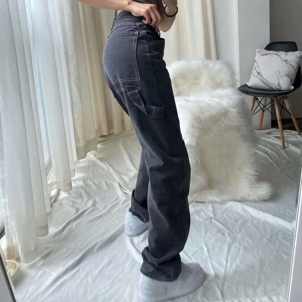 

Woman Jeans High Waist Clothes Wide Leg Denim Clothing Blue Streetwear Vintage Quality 2021 Fashion Harajuku Straight