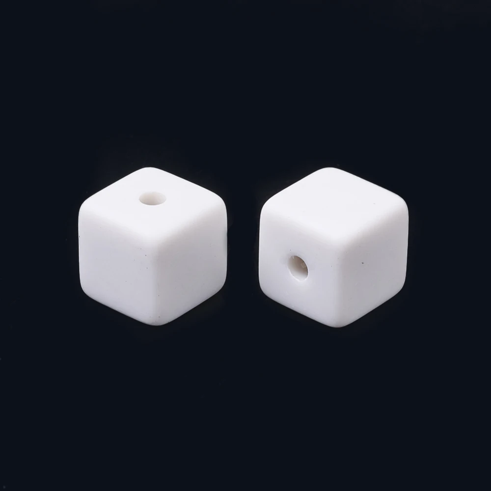 

500 г Непрозрачные Акриловые бусины, матовый стильный куб белого цвета 12x12x12 мм, отверстие: 3,5 мм, около 288 шт./500 г