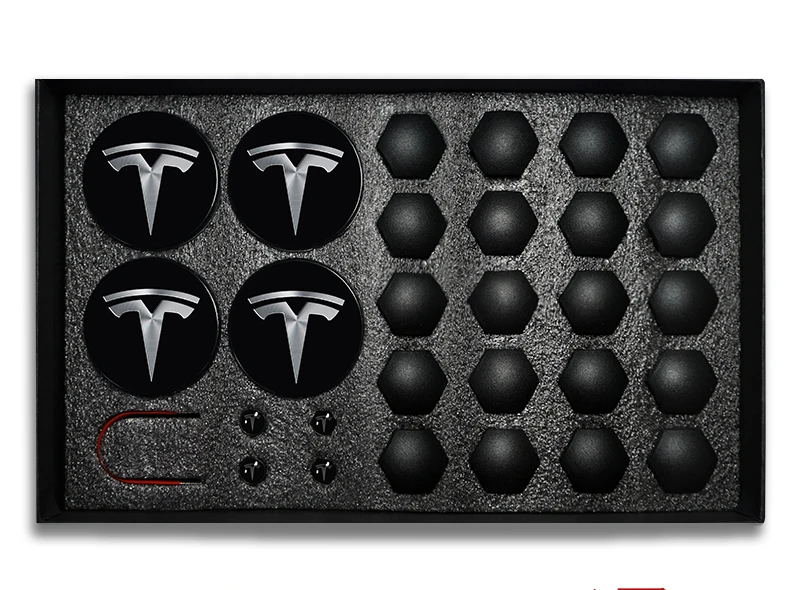 

29pcs For Tesla Model 3 Wheel Center Caps Hub Cover Screw Cap Kit Decorative Tires Car Modification Accessories Emblem Badge