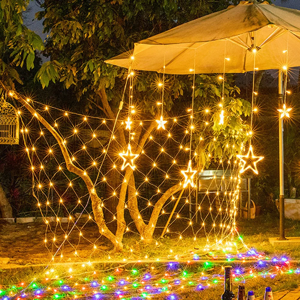 

Christmas LED Net String Light Fairy String Lamps 8 Modes Waterproof Christmas Decoration for Garden Wedding Party New Year 2022