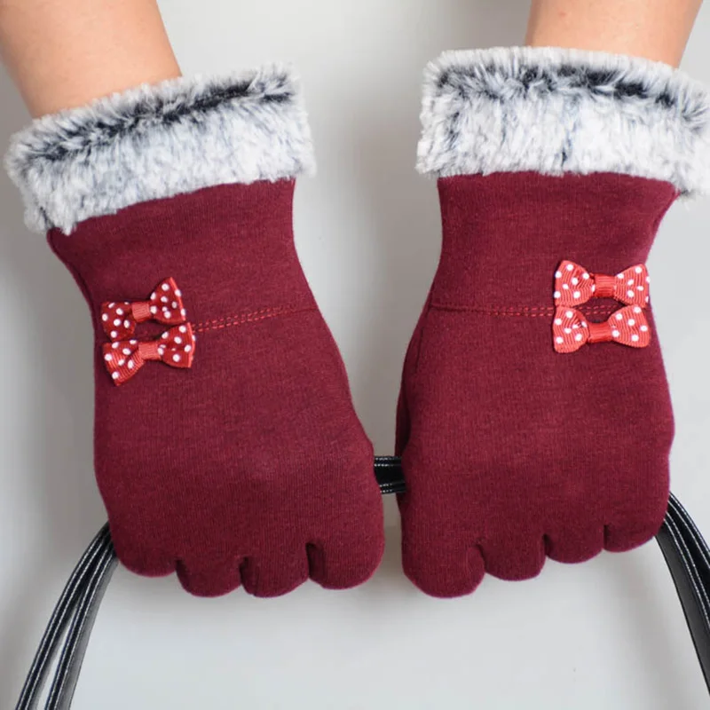 Толстые теплые зимние замшевые женские перчатки модные уличные с сенсорным