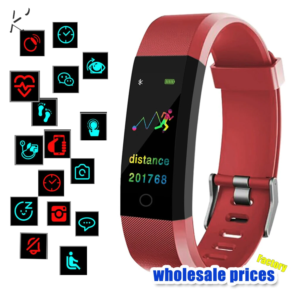 2019 Bluetooth Смарт браслет Цветной дисплей водонепроницаемый спортивный кровяное