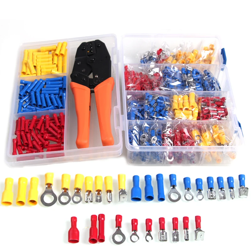 Набор изолированных вилок U типа клеммы для обжима кабеля соединители проводов