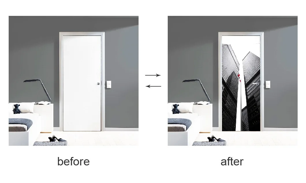 

Door Stickers Architectural Art Creative Stickers Window Glass Door 3D Stereo Landscape Decoration Door Stickers Personality PVC