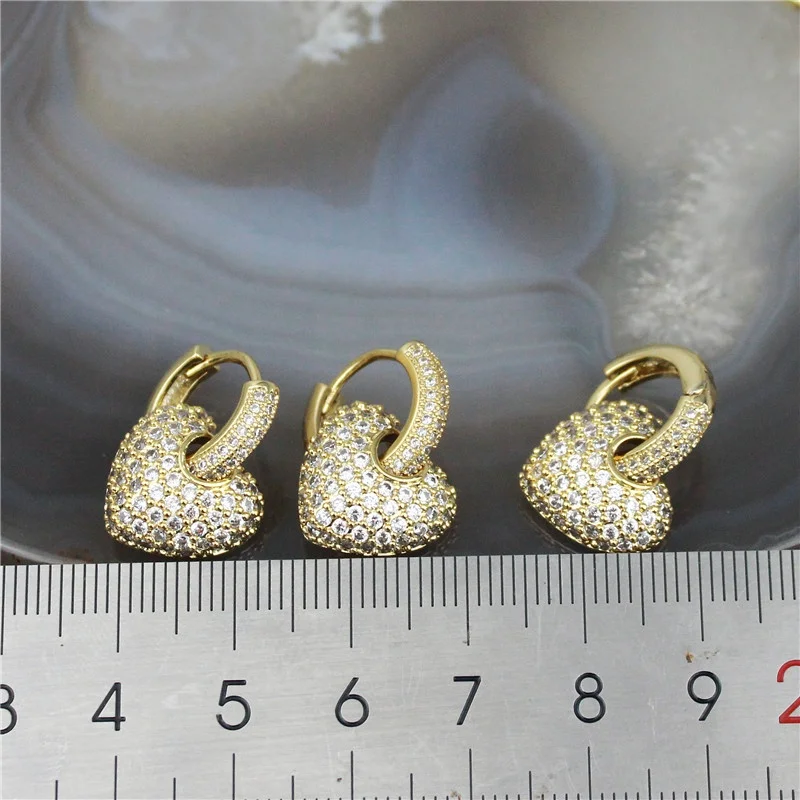5 пара/лот Модные cz серьги в форме сердца фианит компонент jewelru туфли-лодочки