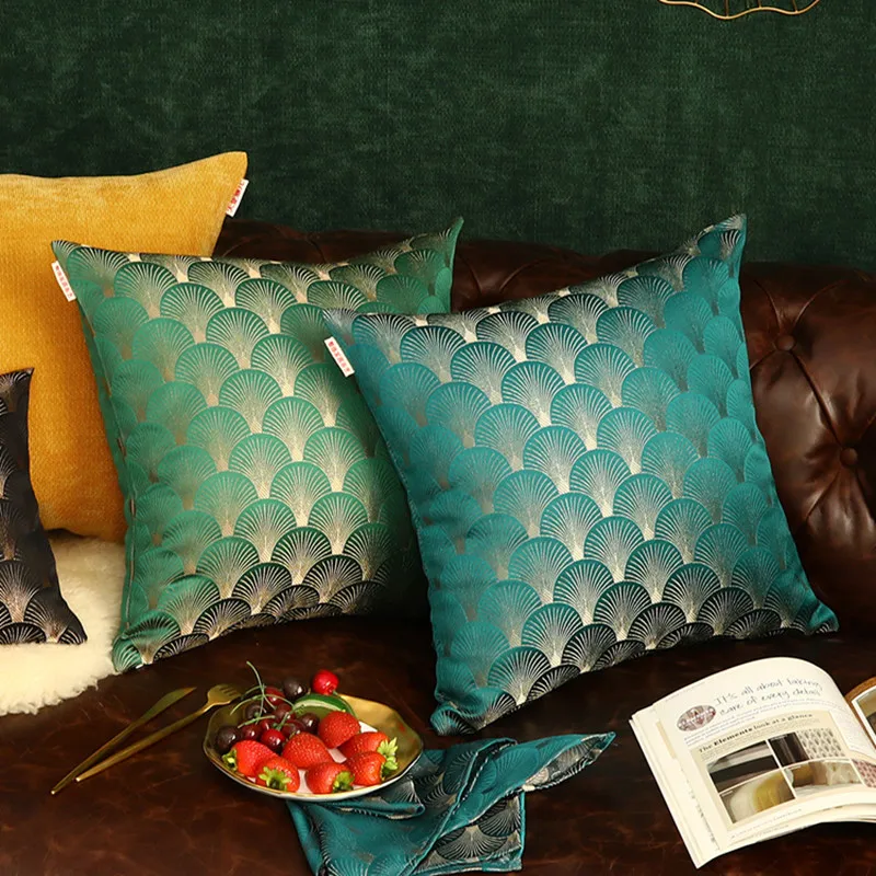 Роскошный Европейский жаккардовый наволочка темно-синий черный синий домашний