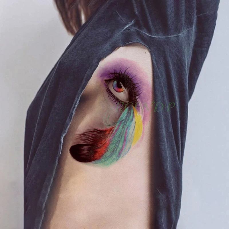 Водостойкие временные тату наклейки народный пользовательский стиль перо