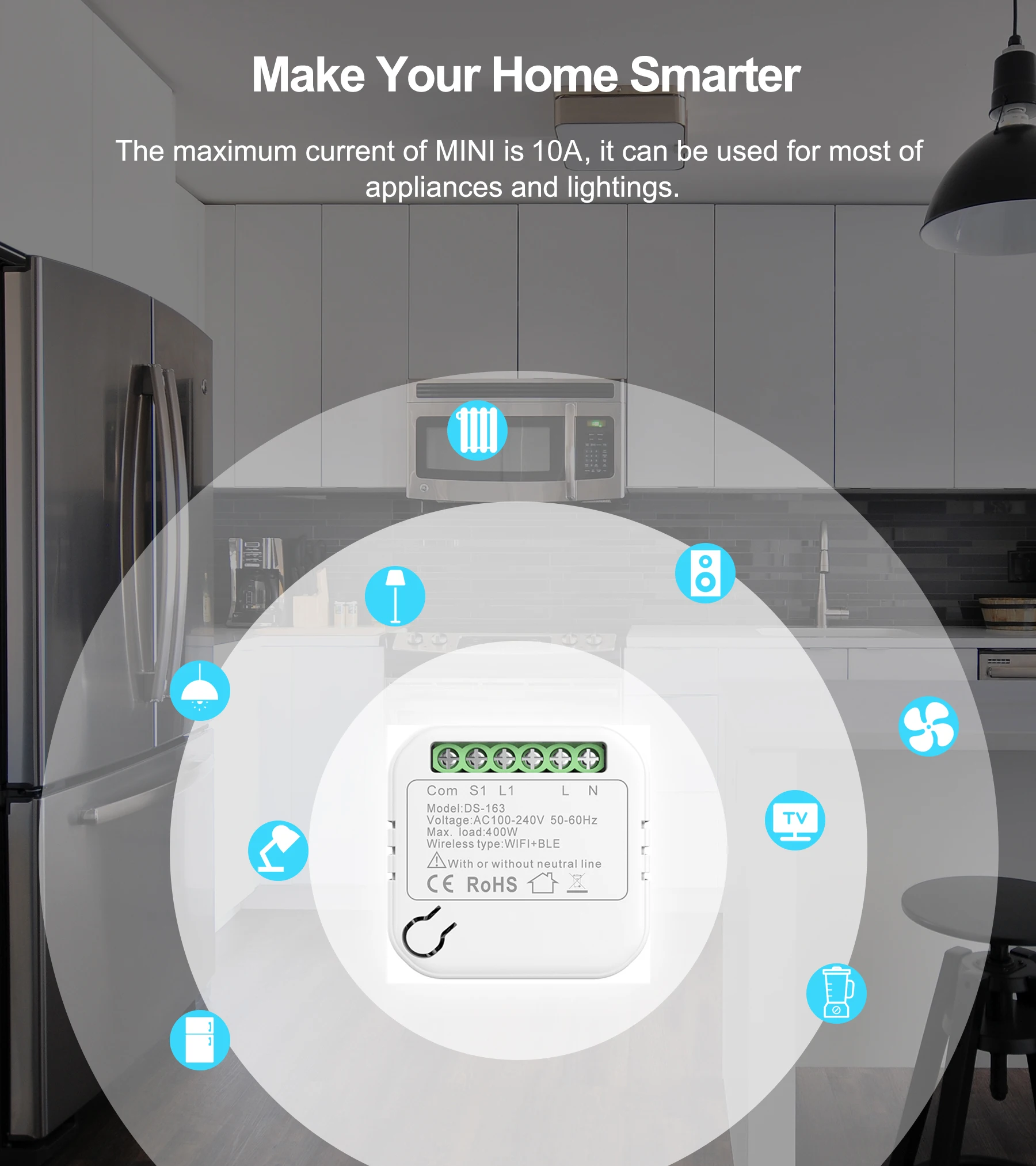 

Tuya Smart Life Wifi Switch Relay Breaker Module Single Fire Neutral Wire DIY Automation Remote Control , Google Home Alexa Echo